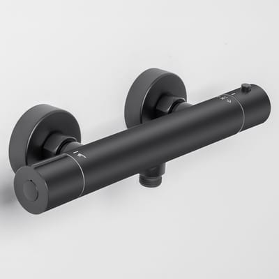 Auralum max Thermostatische Douchekraan - Hartafstand 150 mm - CoolTouch - Incl. koppelingen - Zwart