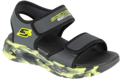 Skechers S-Licht: Sola Glow Sandaal - Fusion Brights, voor Jongen grijze Sandalen 28 grijs