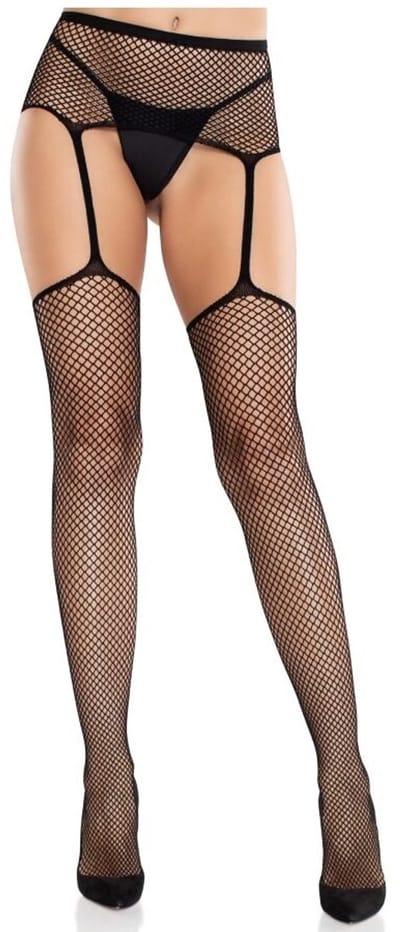 Hoge hak panty met achternaad en jarretels voor dames Leg Avenue