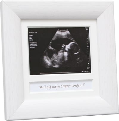Deknudt Frames echofotolijst - wit - foto 5,5x7,5 cm met tekstvak - NL