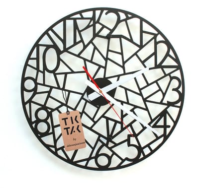 Decorizzly Formic Serie - Wandklok - 40cm - Zwarte Wijzerplaat - 3D Effect