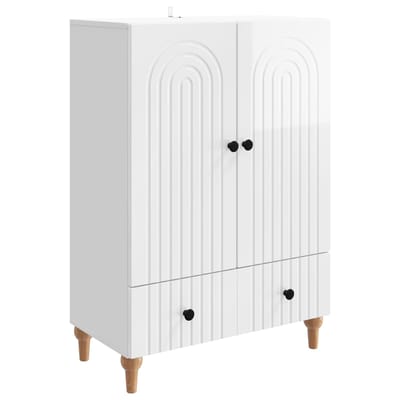 vidaXL - Dressoir - Hoogglans - Wit - 66 - x - 34,5 - x - 95 - cm - Bewerkt - hout