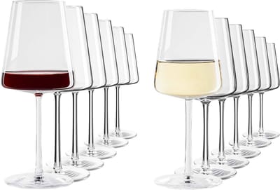 Stölzle Lausitz POWER Wijnglazen – Set van 12 | Rode 520 ml & Witte 400 ml Glazen