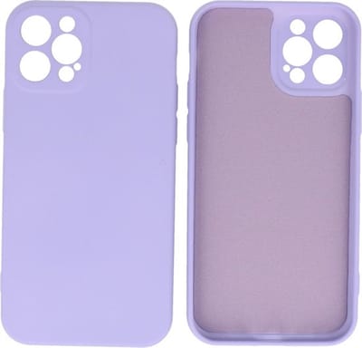 Hoesje Geschikt voor iPhone 12 Pro - 2.0mm Dikke Fashion Telefoonhoesje Backcover - Siliconen Hoesje - Paars