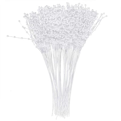 Dailygoody - String Parels Stokken - Bruidsboeket Decoratie - Wit - Kralen voor Feest - Perfect voor Bruiloften en Feesten