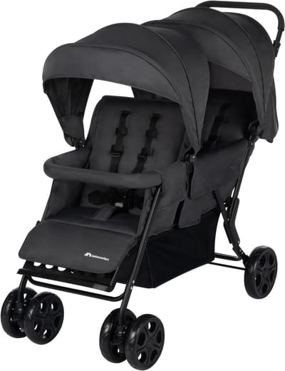 Kinderwagen Tandem Duo, Vanaf Geboorte tot 4 Jaar, 0-22 kg per Zitplaats, Verstelbare Zitting, Mineral Graphite
