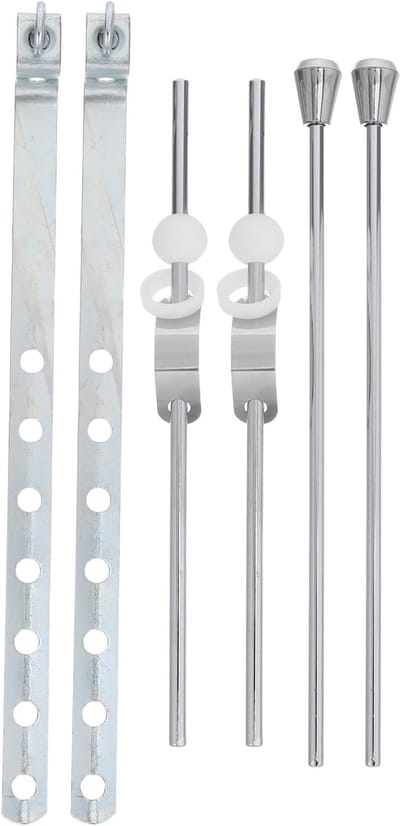 Afvoerstangen Set - Wastafel Onderdelen - Badkamer Reparatie - Meteen Controle - 21.7 cm Lengte - Zilverkleurig