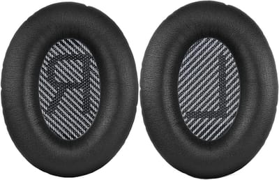 Vervangende Oorkussens voor Over-Ear Hoofdtelefoons, Comfortabele Earpads Set voor Geluidsisolatie en Demping, Geschikt voor QC35 en QC35 II (Zwart)