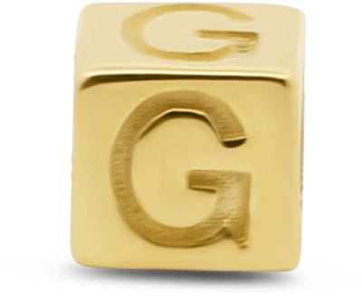 New Bling 9NBG-912G Gouden Kubus met Letter G - 3,8mm - hanger - 14 Karaat - Goud