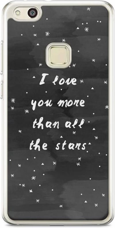 Casimoda® hoesje - Geschikt voor Huawei P10 Lite - Stars Love Quote - Siliconen/TPU - Soft Case - Zwart - Sterren
