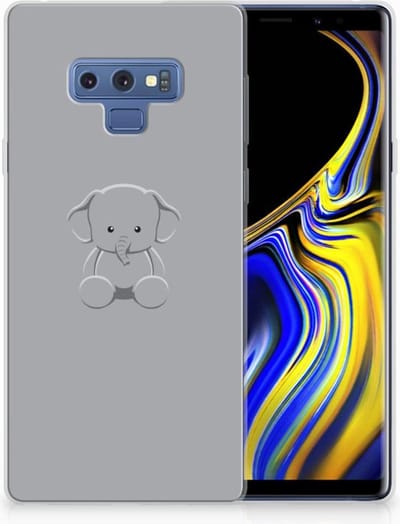 Samsung Galaxy Note 9 Telefoonhoesje met Naam Grijs Baby Olifant