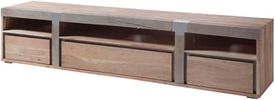 MASSIVMOEBEL24.DE acacia TV-meubel beige Massief hout 250x48x55 cm (BxTxH) gelakt gemonteerd AMSTERDAM volledig massief #127