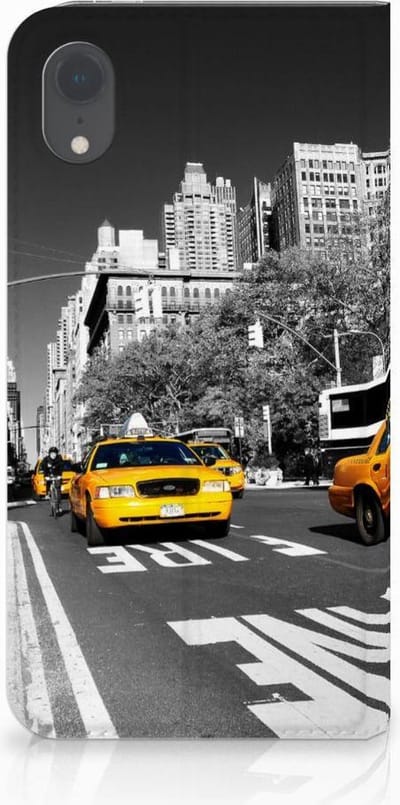 Standcase Hoesje voor Apple iPhone Xr Book Cover New York Taxi