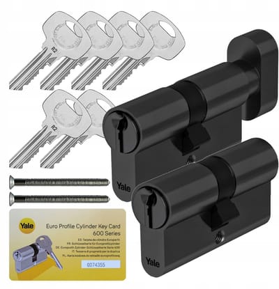 Yale Y600 Cilinderslot Set 30/40 + 30/40 met noodfunctie Zwart