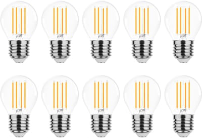 Modee E27 LED Lamp 4W - 470lm - 2700K - Warm Wit - LED Filament Globe Mini P45 - Vervangt 40W Halogeen Gloeilamp - 10 stuks