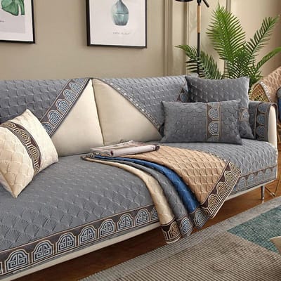 Nieuwe Korte Pluche Chinese Bankkussens Pauw Effen Kleur Hoek Antislip Bankleuning Handdoek Scandinavische Zitovertrek Warme Bankhoes 70x70cm 1pcs