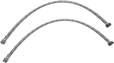 Dailygoods- Slangleidingen Set van 2 - 600 mm - 1/2 inch Vrouwelijk/3/8 inch Mannelijk - Flexibele Aansluitslang - Verbindingsslang Sanitair - Gevlochten Stalen Laag