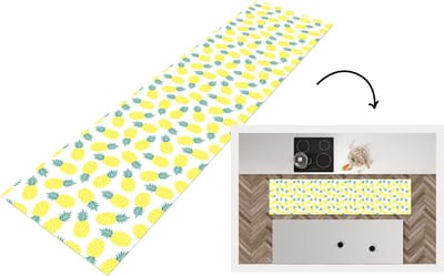 Keukenloper - Loper keuken - Zomer - Tropisch - Design - Ananas - 200x50 cm - Keukenloper vinyl