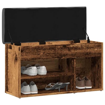vidaXL - Schoenenbank - 82x32x45,5 - cm - bewerkt - hout - oud - houtkleurig