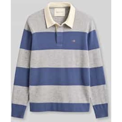 Gant Trui Barstriped Lambswool Rugger Grijs Melange / male