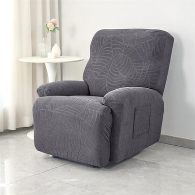 Housse de Fauteuil Inclinable Jacquard Feuilles Élastique Spandex Housse de Canapé Simple Housse de Fauteuil Housses de Chaise Protège Canapé