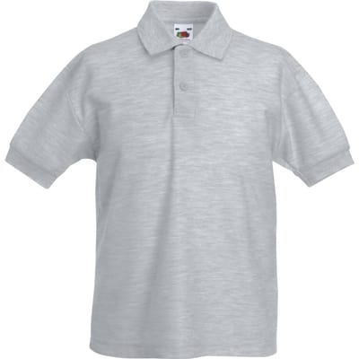 Fruit of the Loom Kinder/Kids Piqué Poloshirt met Korte Mouwen (Heather Grijs)