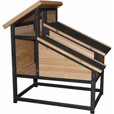 duvoplus Woodland Design kattenhok Meowing Mansion 93x59x97cm houtkleurig