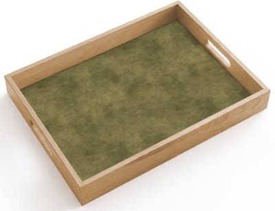 Dienblad hout 40x30 cm - Schootdienblad - Textuur - Abstract - Groen - Borrelplank rechthoek - Plateau dienbladen