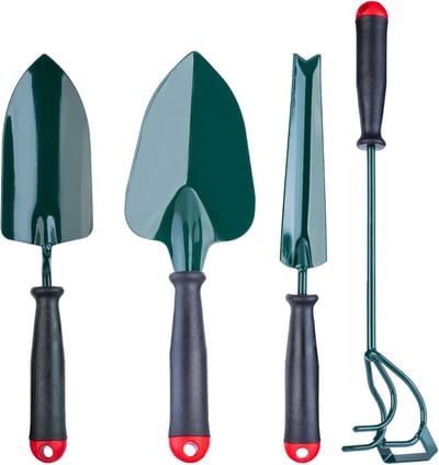 KADAX Tuingereedschapsset, robuuste mini-tuingereedschap, praktische gereedschapsset voor planten, meerdelige tuinset, tuinset voor tuinverzorging (4-delige set Ver. A)