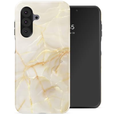 Selencia Hoesje - Geschikt voor Samsung Galaxy A26 - Backcover - Golden Beige Marble