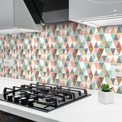 Zelfklevende muurtegelstickers voor keuken en badkamer - 30 tegelstickers, marmerlook, chique azuurblauw - 30 stickers, 20x20 cm