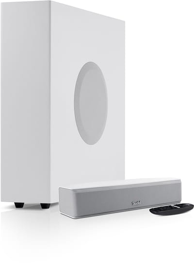 Teufel CINEBAR ONE+ - Ultracompacte soundbar met bluetooth & Dynamore Ultra technologie - Subwoofer - wit