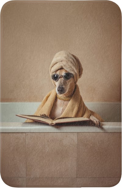 WC mat 40x60 cm - Antislip - Bad - Hond - Boek - Zonnebril - Toiletmat - Vloermat - Douchemat - Toilet tapijt - Toiletmatten
