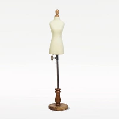 Mini Paspop - Kleding Dummy - Mode Ontwerp - Linnen Bekleding - 25cm Hoog - Wit