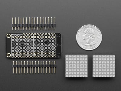 0.8 inch 8x16 LED Matrix FeatherWing Display Kit - Red Adafruit 3152