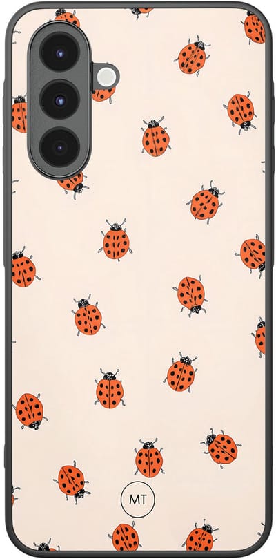 Hoesje geschikt voor Samsung Galaxy A16 - Lieveheerstbeestjes - TPU Hard Case Backcover - Beige - Mooie Telefoonhoesjes