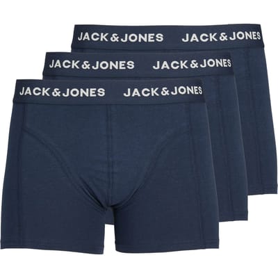 JACK & JONES - JACANTHONY TRUNKS 3 PACK BLUE - 3-Pack Heren Onderbroek - XXL