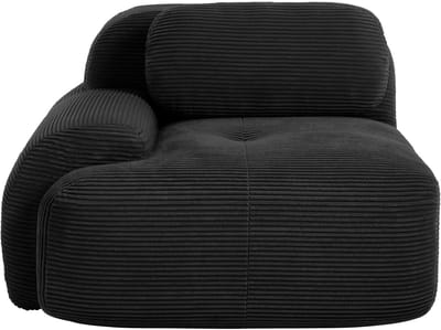 Modulaire corduroy hoekbank met kussens - modulair samen te stellen - 2-4 personen - zwart - geen montage nodig - gebogen armleuningen - antislip onderkant