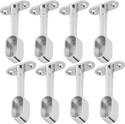 SOTECH 4 paar (8 stuks) Kleerstanghouder Eindstuk voor 4 ovale kleerstangen (30 x 15 mm) Gepolijst chroom In hoogte verstelbaar 84 - 112 mm