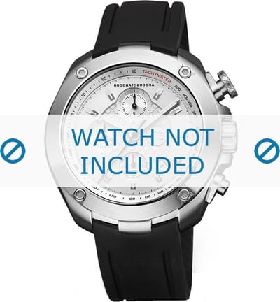Buddha to Buddha Horlogeband Zwart Rubber voor Accelerator BTB.M.R… 46mm Horloges - 21mm