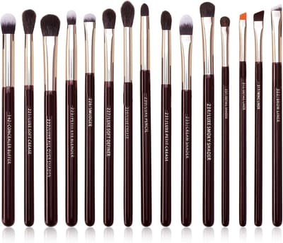 Famanu – Oogmake-up kwastenset, 15 stuks, voor oogschaduw, eyeliner en blending