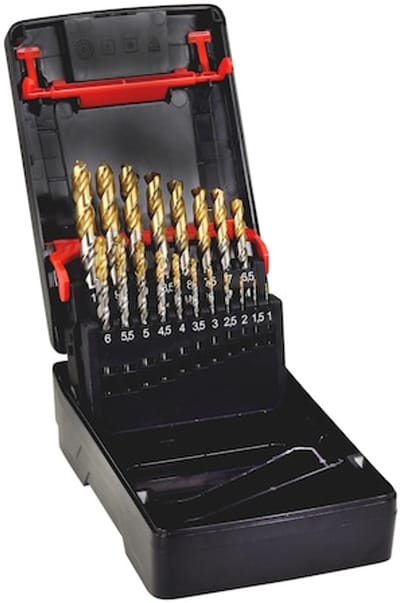 Wurth - Assortiment spiraalboren HSS DIN 338, type RN TiN kop, 19-delig - Assortiment spiraalboren HSS DIN 338, type RN TiN kop, 19-delig x 1 st