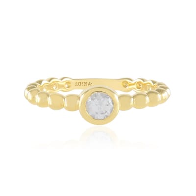 Cavill - Verstelbare Zilveren Ring - 925 Sterling Zilver Verguld - 0,358 ct Tanzanische Zirkoon rondgeslepen - Elegante Damesring 21x20 mm