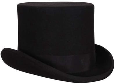 Hoge Hoed Deluxe - Zwart - 14cm - Maat 57