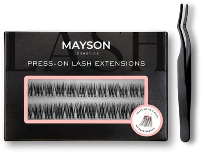 Voorgelijmde Press-on Lashes - Blijft 7 tot 10 Dagen Zitten - Aanbrengen in 2 Minuten - Geen Wimperlijm Nodig - Makkelijk te Verwijderen - Cosy Kit