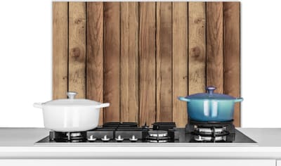 Spatscherm keuken 80x55 cm - Kookplaat achterwand Hout - Brocante - Patronen - Muurbeschermer - Spatwand fornuis - Hoogwaardig aluminium