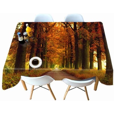 Mangrove Bos Boom Landschap Patroon Tafelkleed Verdikken Katoen Rechthoekig Rond Tafelkleed Voor Bruiloft Picknick Feest 40 X 40CM black