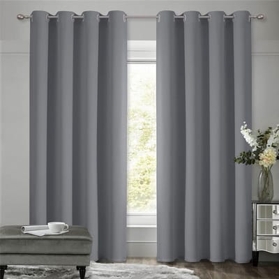 Unyqoos ® Geluidswerende Verduisteringsgordijnen voor Slaapkamer met Thermisch Isolerende Eigenschappen, Set van 2, Grijs, 175 x 140 cm
