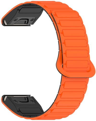 Siliconen bandje - geschikt voor Garmin Fenix 5 / 5 Plus / 6 / 6 Pro / 7 / 7 Pro / 8 (47 mm) / E (47 mm) / Epix (Pro) (2) 47 mm/ Quatix 5 / 6 / 7 / 7 Pro / Approach S60 / S62 / S70 47 mm / MARQ / D2 Delta / D2 Mach 1 / Descent G1 - oranje