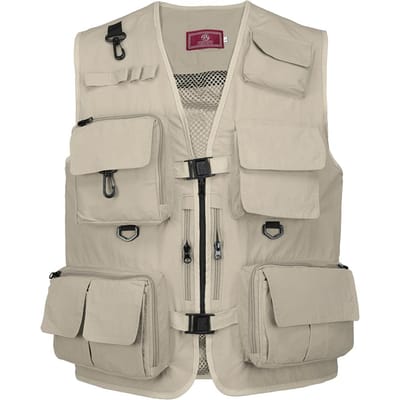 Vissen Fotografie Vest Zomer Multi Pockets Mesh Jassen Snel Droog Vest M kaki